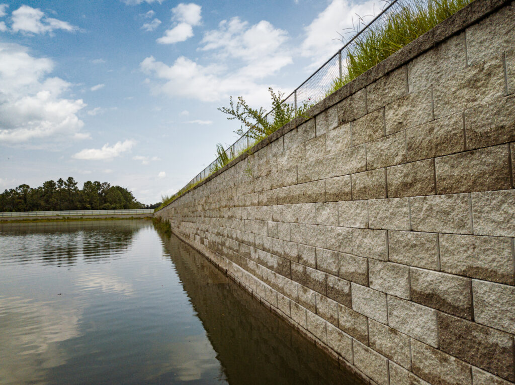 Brick retention wall