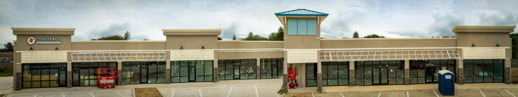 Panorama of the store faces of the Versaggi Shopping Center