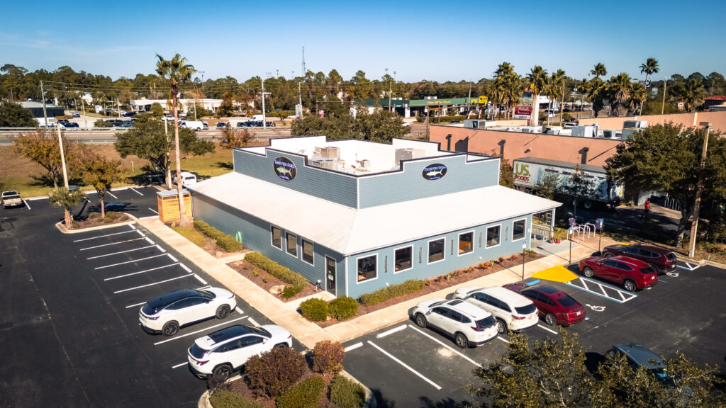 Aerial view of Kingfish Grill building