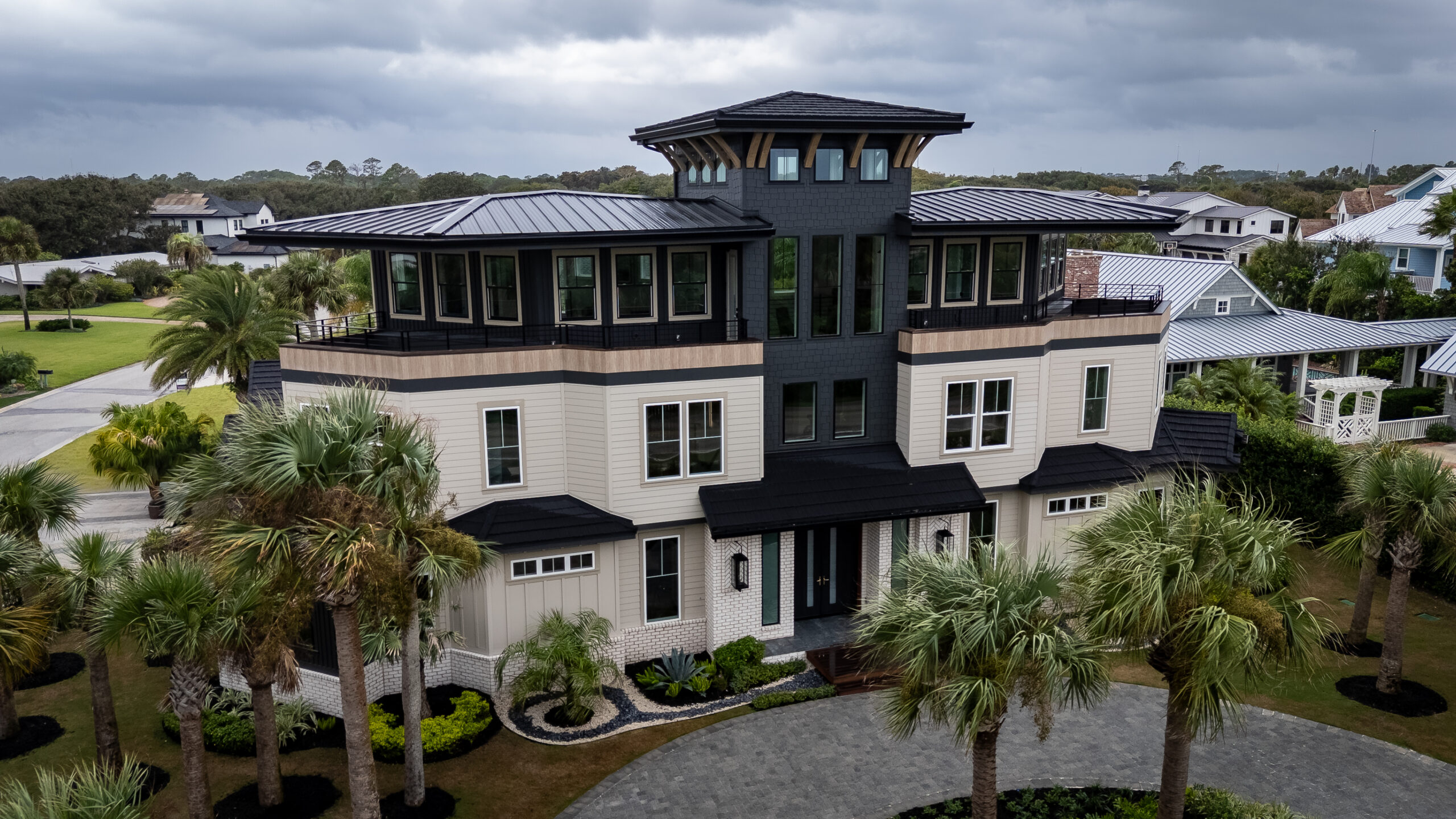 front facade of a large new construction home